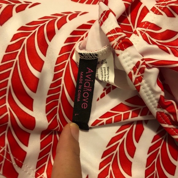 Logeri/AvidLove Ruched RedOranTankini Top, Size L - Picture 7 of 8